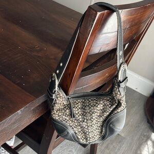 Coach Black and Cream Shoulder Bag